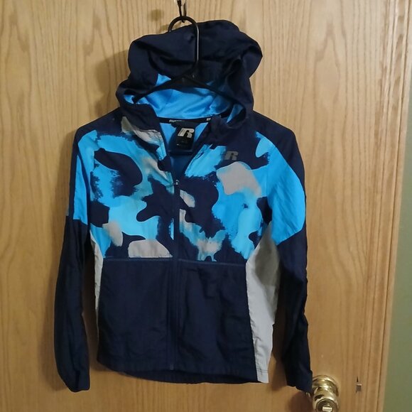 Good Condition Russell Outdoors Hooded Full-Zip Windbreaker (Size 10-12) - Picture 1 of 1